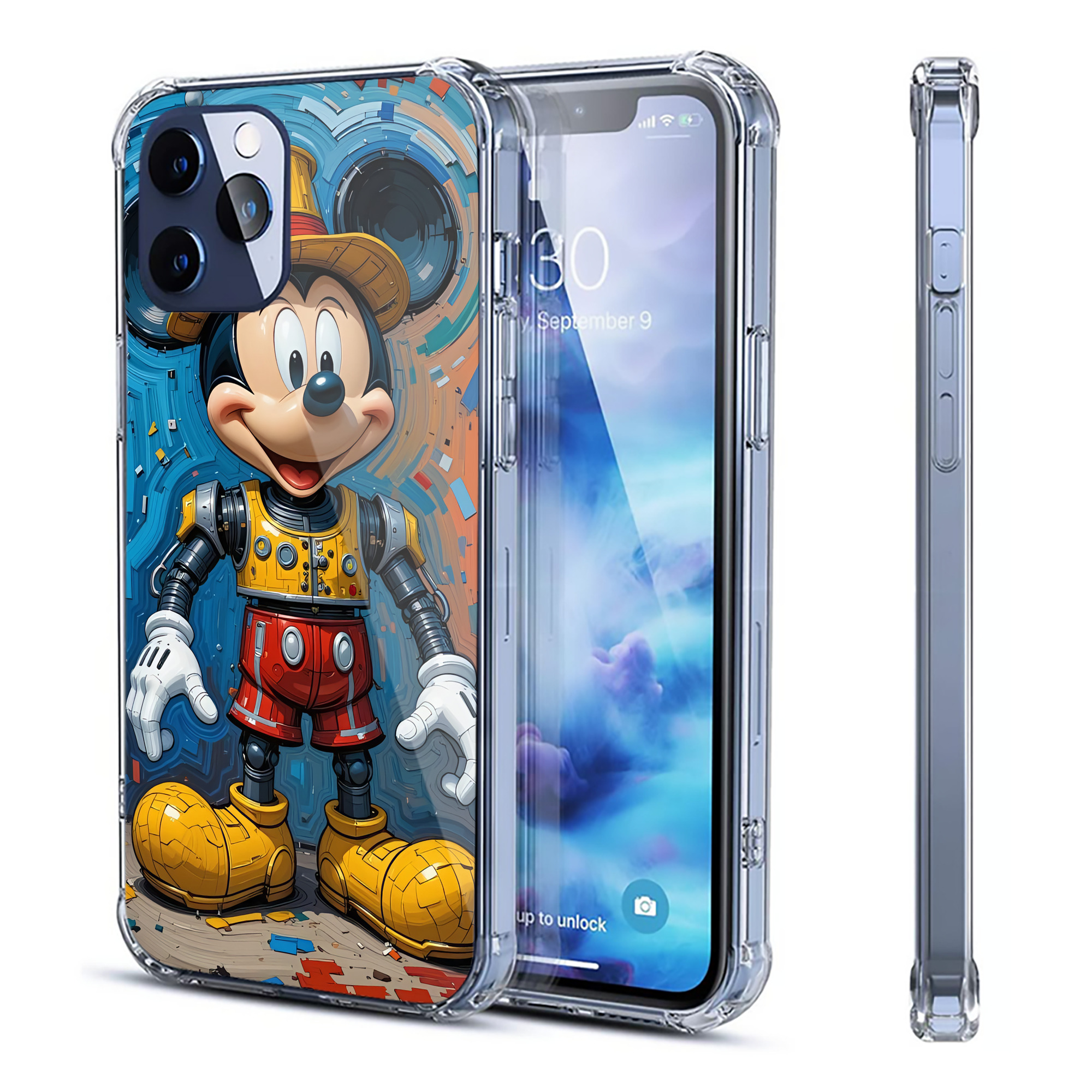 ミッキーマウス Mickey Mouse 【iPhone 12シリーズ対応】透明スマホケース（クリアソフトケース）